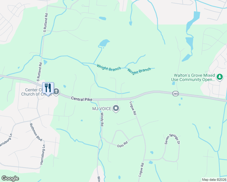map of restaurants, bars, coffee shops, grocery stores, and more near 10011 Central Pike in Mt. Juliet