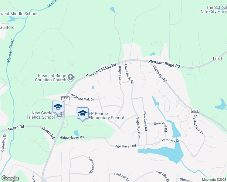 map of restaurants, bars, coffee shops, grocery stores, and more near 5302 Grace Williams Road in Greensboro