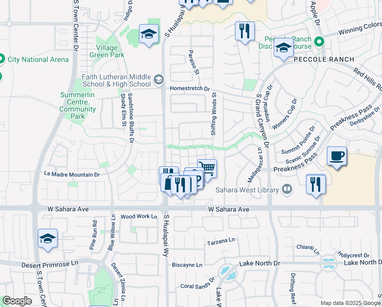 map of restaurants, bars, coffee shops, grocery stores, and more near 2000 Gravel Hill Street in Las Vegas