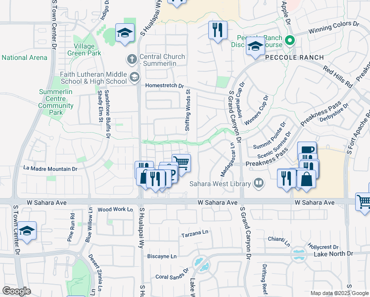 map of restaurants, bars, coffee shops, grocery stores, and more near 1925 Warrenville Street in Las Vegas