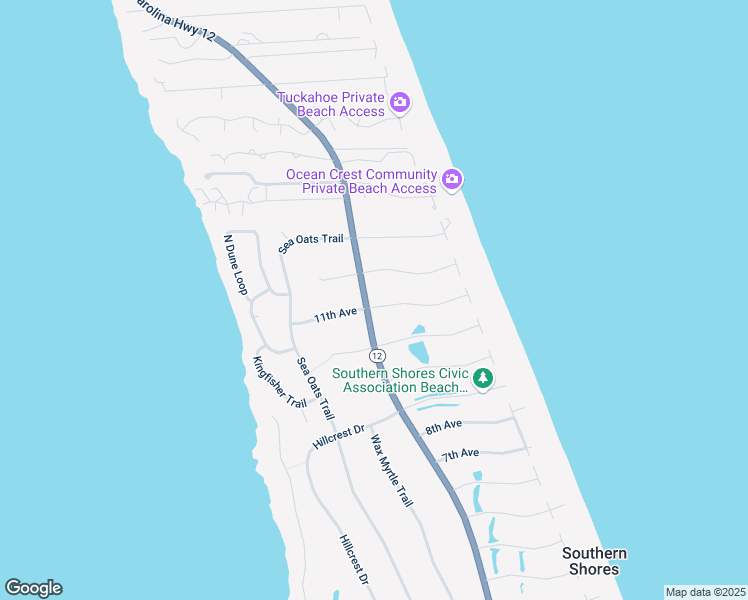 map of restaurants, bars, coffee shops, grocery stores, and more near 346 Duck Road in Kitty Hawk