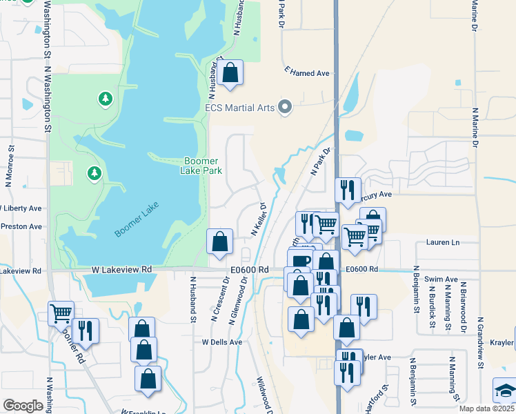map of restaurants, bars, coffee shops, grocery stores, and more near 2510 North Keller Drive in Stillwater