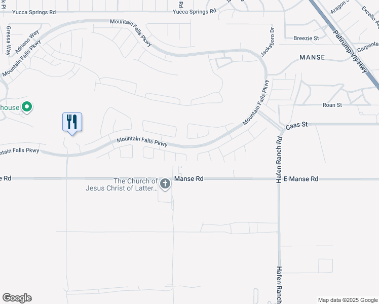 map of restaurants, bars, coffee shops, grocery stores, and more near 4881 Castello Way in Pahrump