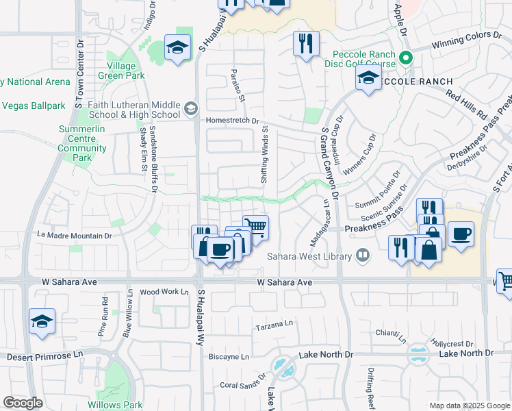 map of restaurants, bars, coffee shops, grocery stores, and more near 2000 Jade Creek Street in Las Vegas