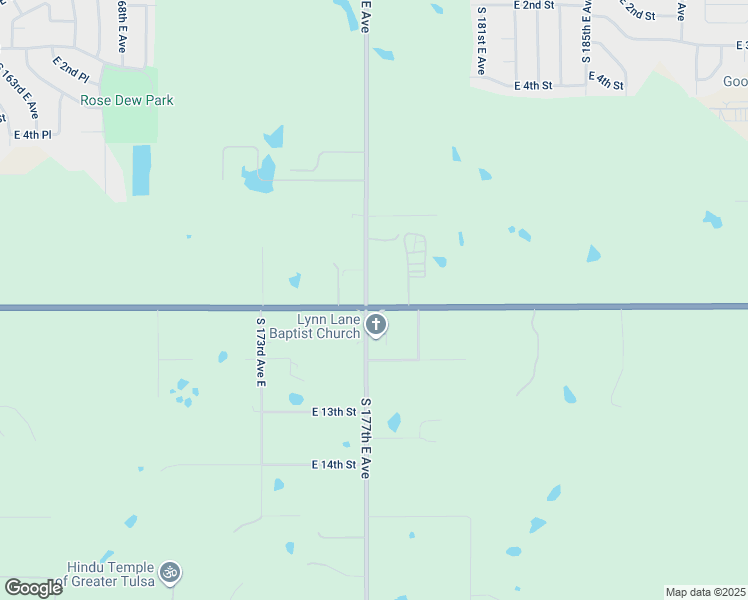 map of restaurants, bars, coffee shops, grocery stores, and more near 17701 East 11th Street in Tulsa
