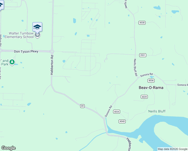 map of restaurants, bars, coffee shops, grocery stores, and more near 19029 Sonora Road in Springdale