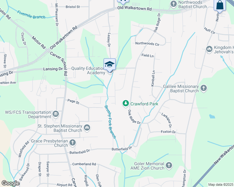 map of restaurants, bars, coffee shops, grocery stores, and more near 4387 Joseph Samuels Drive in Winston-Salem