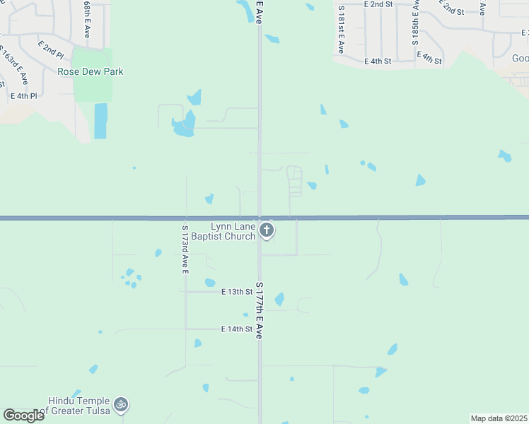 map of restaurants, bars, coffee shops, grocery stores, and more near 17701 East 11th Street in Tulsa
