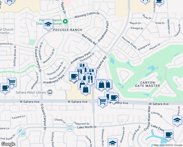 map of restaurants, bars, coffee shops, grocery stores, and more near in Las Vegas