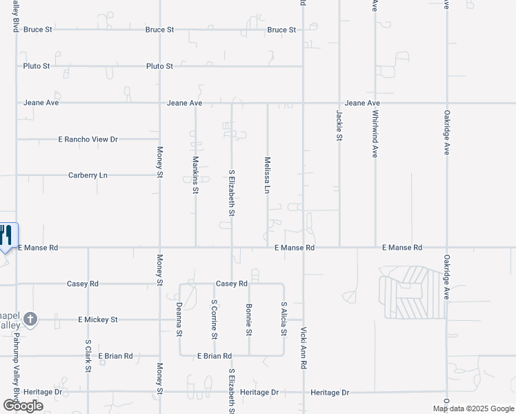 map of restaurants, bars, coffee shops, grocery stores, and more near 4860 Melissa Lane in Pahrump