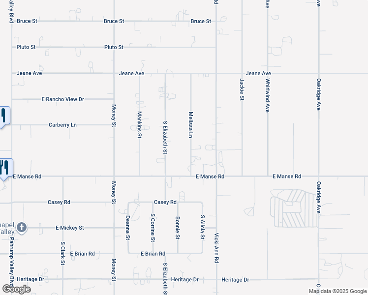 map of restaurants, bars, coffee shops, grocery stores, and more near 4860 Melissa Lane in Pahrump
