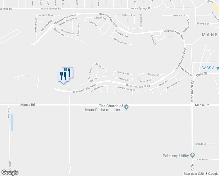 map of restaurants, bars, coffee shops, grocery stores, and more near 4865 Bientian Way in Pahrump