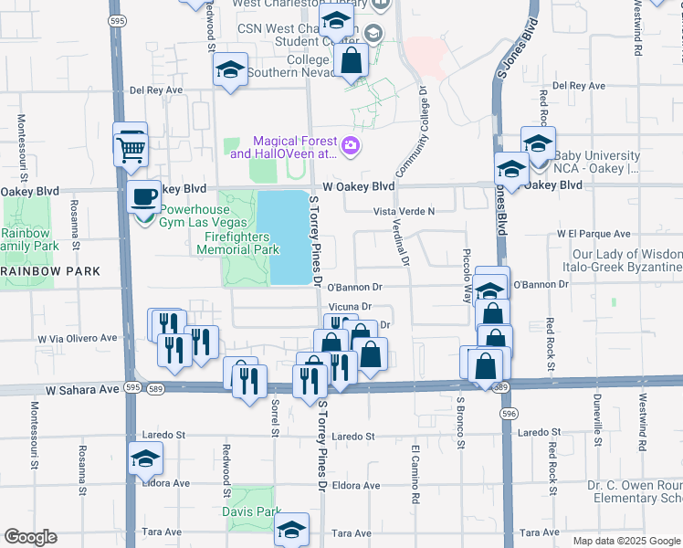 map of restaurants, bars, coffee shops, grocery stores, and more near 6345 Formula Way in Las Vegas
