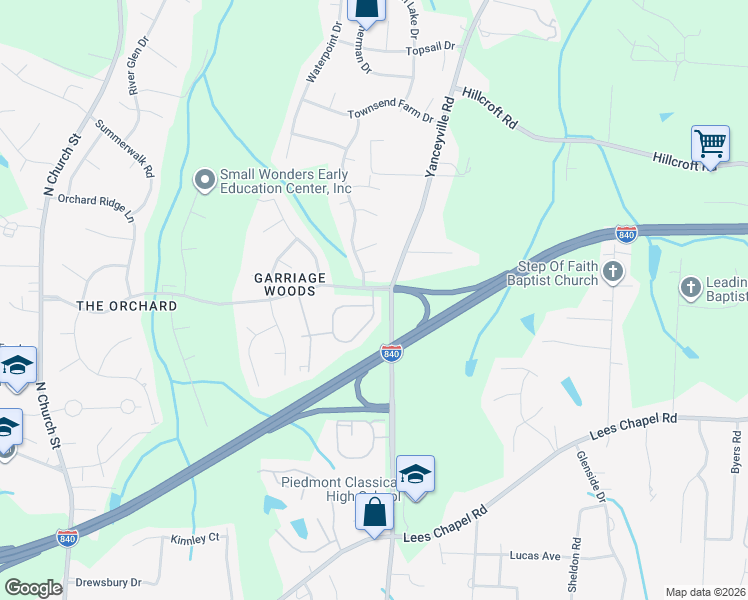 map of restaurants, bars, coffee shops, grocery stores, and more near 5000 Turnbridge Circle in Browns Summit