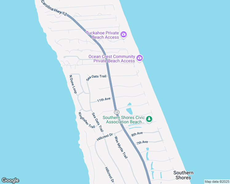 map of restaurants, bars, coffee shops, grocery stores, and more near 346 Duck Road in Kitty Hawk
