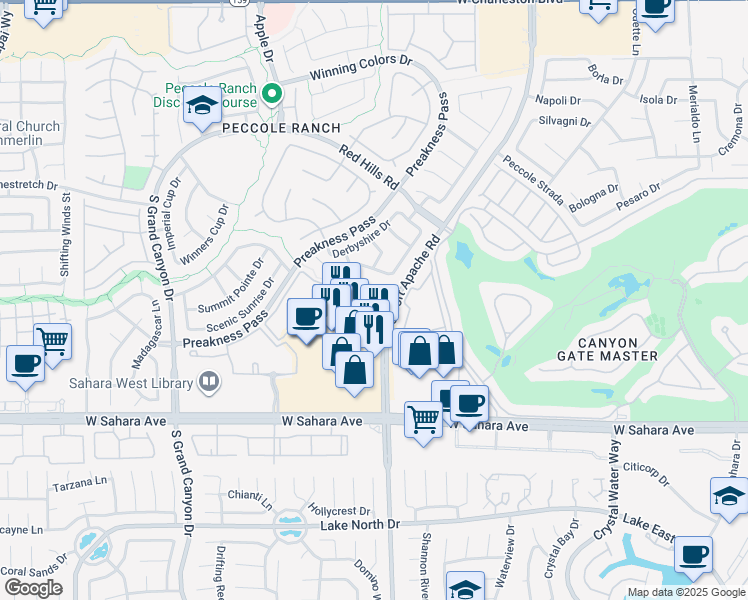 map of restaurants, bars, coffee shops, grocery stores, and more near in Las Vegas
