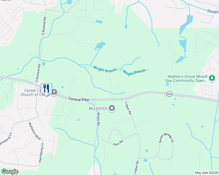 map of restaurants, bars, coffee shops, grocery stores, and more near 10011 Central Pike in Mt. Juliet