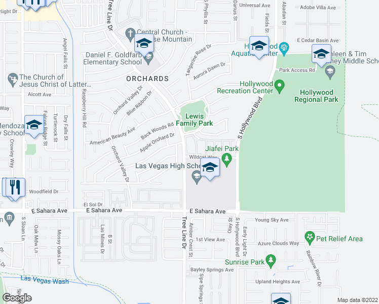 map of restaurants, bars, coffee shops, grocery stores, and more near 221 Marilyn Monroe Avenue in Las Vegas