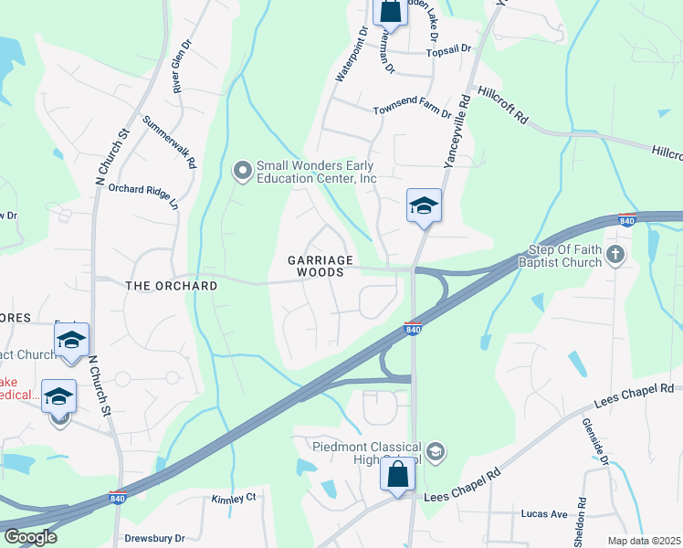 map of restaurants, bars, coffee shops, grocery stores, and more near 704 Peach Orchard Drive in Browns Summit