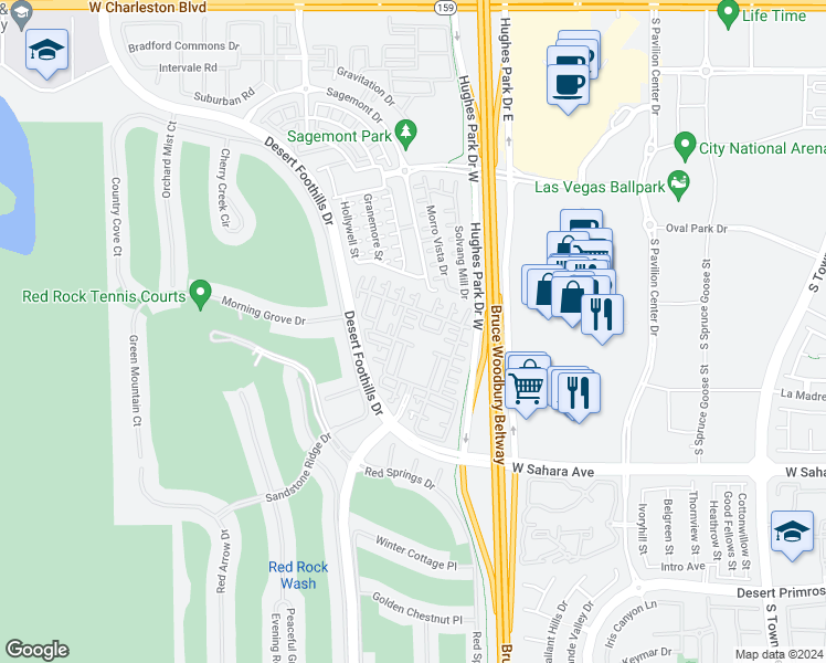 map of restaurants, bars, coffee shops, grocery stores, and more near 2276 Aragon Canyon Street in Las Vegas