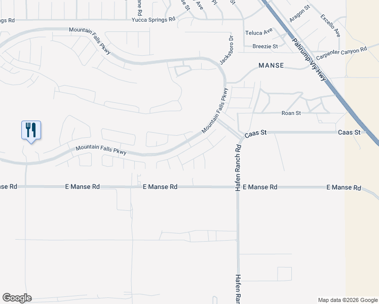 map of restaurants, bars, coffee shops, grocery stores, and more near 5771 Alfano Avenue in Pahrump