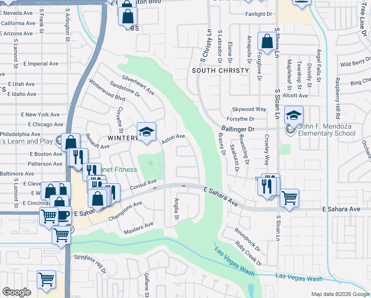 map of restaurants, bars, coffee shops, grocery stores, and more near 5432 Cortina Avenue in Las Vegas
