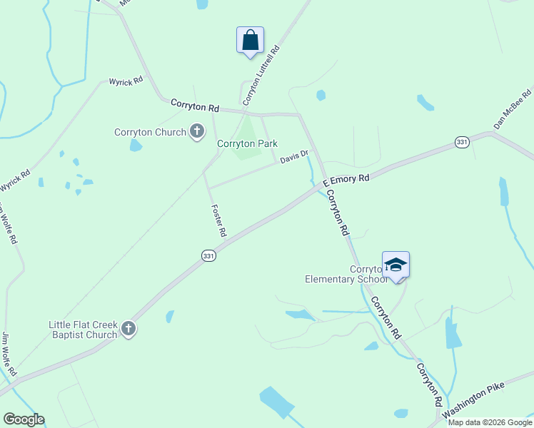 map of restaurants, bars, coffee shops, grocery stores, and more near 9329 East Emory Road in Knox County