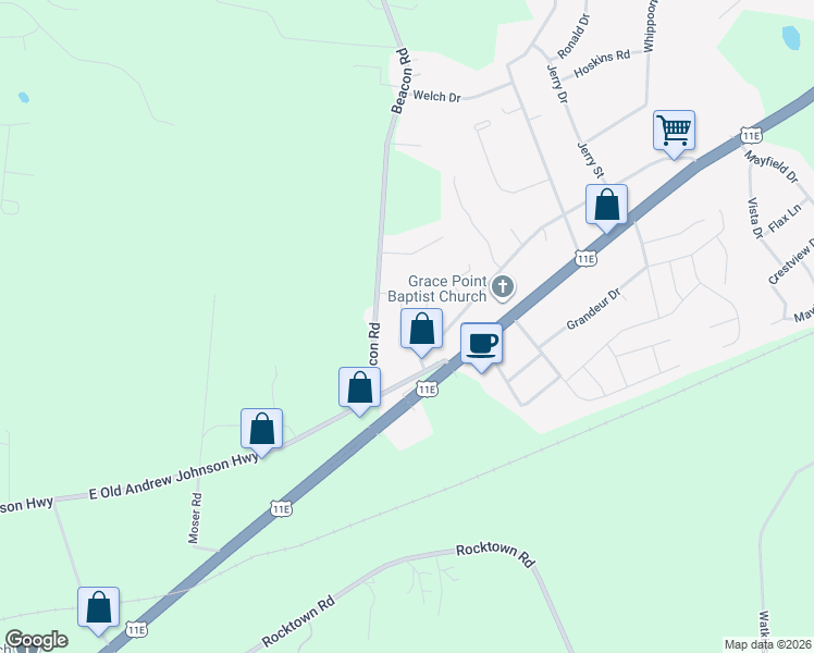 map of restaurants, bars, coffee shops, grocery stores, and more near 2354 Beacon Rd in Jefferson