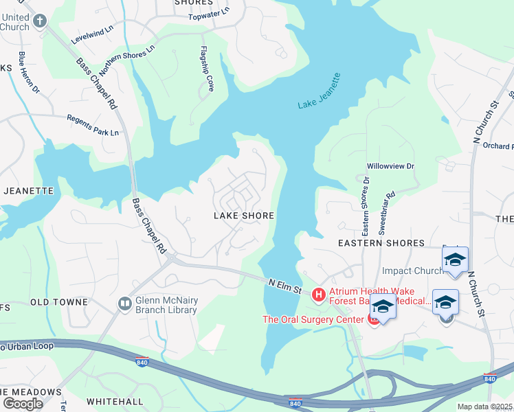 map of restaurants, bars, coffee shops, grocery stores, and more near 9 Foxglove Lane in Greensboro