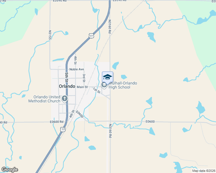 map of restaurants, bars, coffee shops, grocery stores, and more near 100 Main Street in Orlando