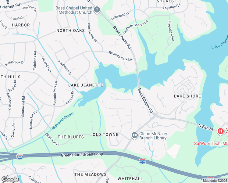 map of restaurants, bars, coffee shops, grocery stores, and more near 5035 Warm Springs Point in Greensboro