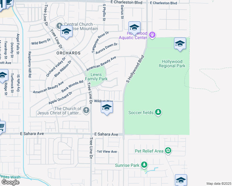 map of restaurants, bars, coffee shops, grocery stores, and more near 2040 Betty Davis Street in Las Vegas
