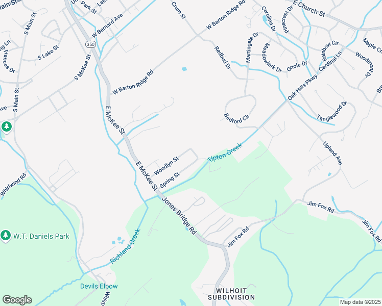 map of restaurants, bars, coffee shops, grocery stores, and more near 114 Woodlyn Street in Greeneville