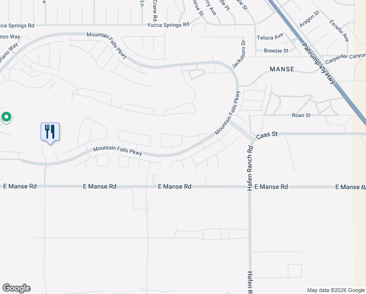 map of restaurants, bars, coffee shops, grocery stores, and more near 5661 Fiore Drive in Pahrump