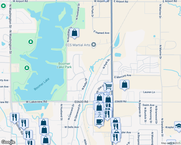 map of restaurants, bars, coffee shops, grocery stores, and more near 2510 North Keller Drive in Stillwater