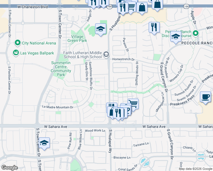 map of restaurants, bars, coffee shops, grocery stores, and more near 1813 Placid Ravine Street in Las Vegas