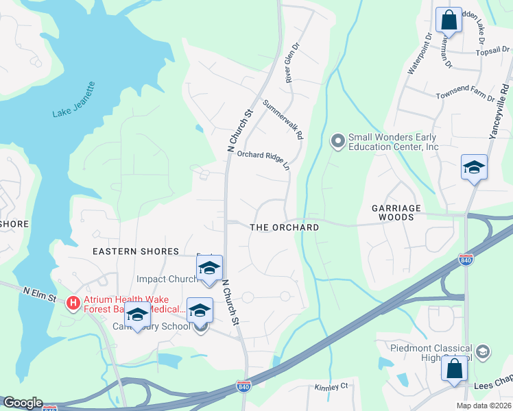 map of restaurants, bars, coffee shops, grocery stores, and more near 7 Carlynn Court in Greensboro