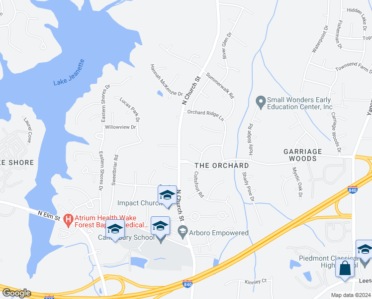map of restaurants, bars, coffee shops, grocery stores, and more near 4 Carlynn Court in Greensboro