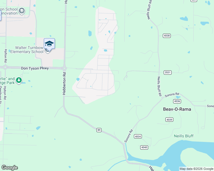 map of restaurants, bars, coffee shops, grocery stores, and more near 5198 Horn Lane in Springdale