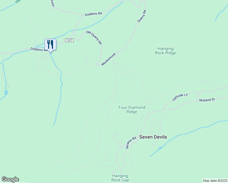 map of restaurants, bars, coffee shops, grocery stores, and more near Grove Lane in Avery County