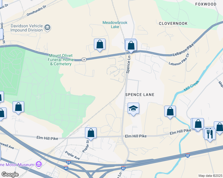 map of restaurants, bars, coffee shops, grocery stores, and more near 1441 Lebanon Pike in Nashville