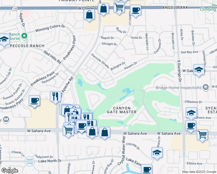 map of restaurants, bars, coffee shops, grocery stores, and more near 8941 Diamond Falls Drive in Las Vegas