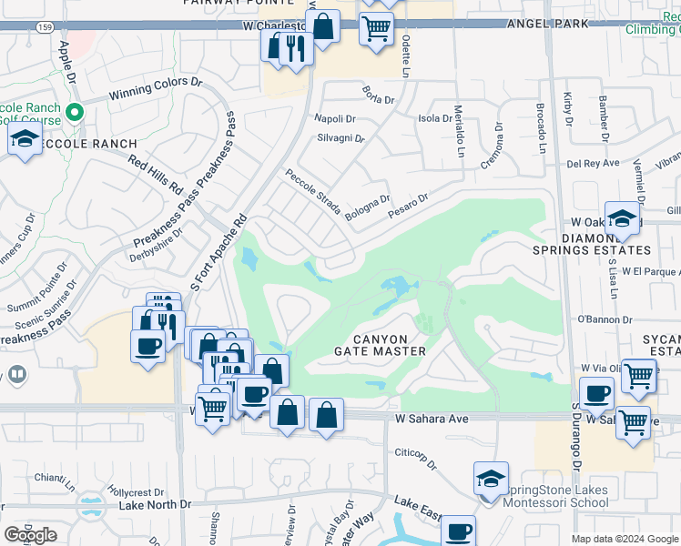 map of restaurants, bars, coffee shops, grocery stores, and more near 8941 Diamond Falls Drive in Las Vegas