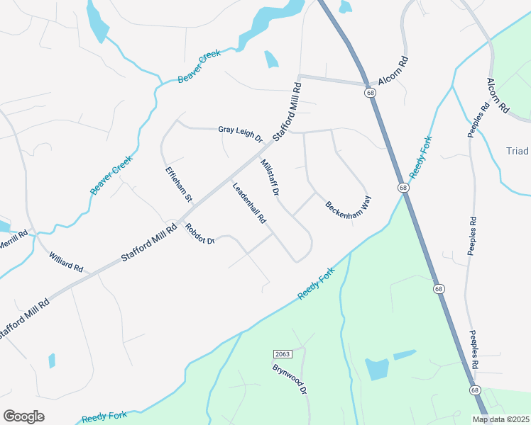 map of restaurants, bars, coffee shops, grocery stores, and more near 5002 Leadenhall Road in Oak Ridge