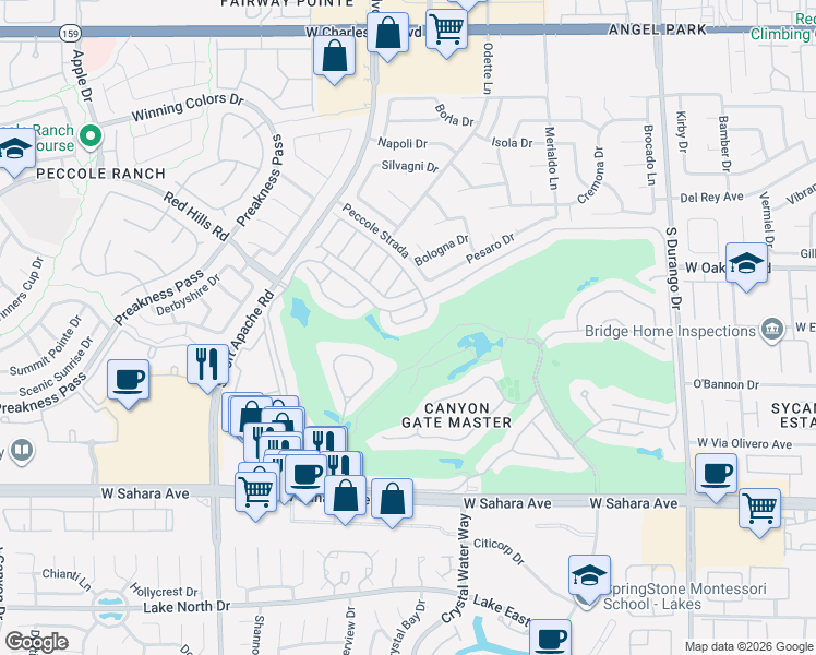 map of restaurants, bars, coffee shops, grocery stores, and more near 8932 Diamond Falls Drive in Las Vegas