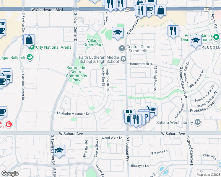 map of restaurants, bars, coffee shops, grocery stores, and more near 2005 Digger Pine Drive in Las Vegas