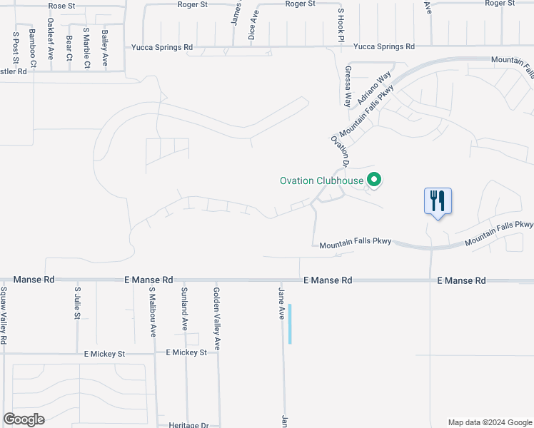 map of restaurants, bars, coffee shops, grocery stores, and more near 4484 East Cactus Canyon Drive in Pahrump
