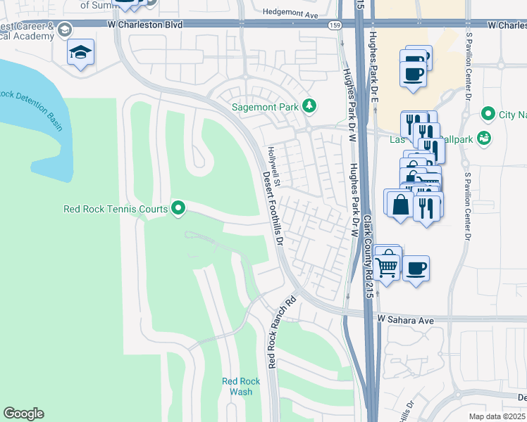 map of restaurants, bars, coffee shops, grocery stores, and more near 2215 Alcova Ridge Drive in Las Vegas
