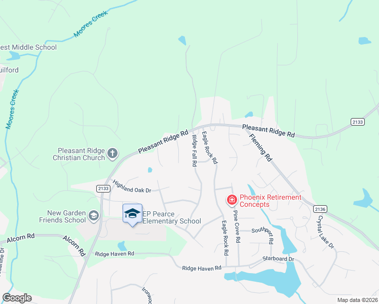 map of restaurants, bars, coffee shops, grocery stores, and more near 5300 Grace Williams Road in Greensboro