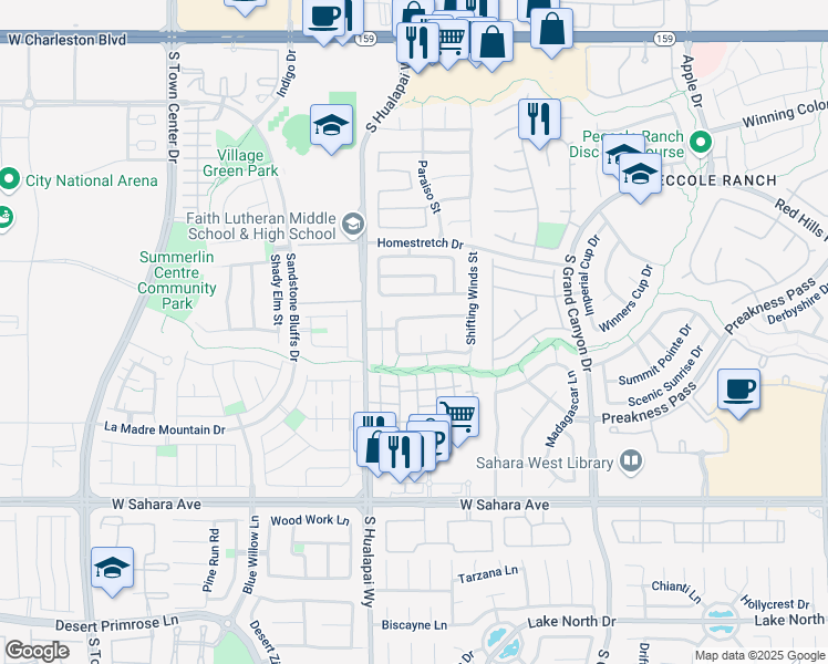 map of restaurants, bars, coffee shops, grocery stores, and more near 1901 Rolling Dunes in Las Vegas